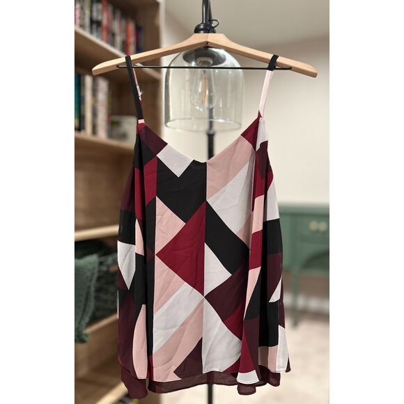 Torrid Geometric Print Flowy Tank Top Blouse - Picture 3 of 6